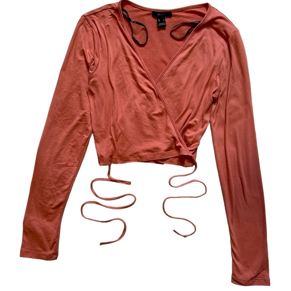 Forever 21 cotton long sleeve Wrap around - Picture 2 of 5